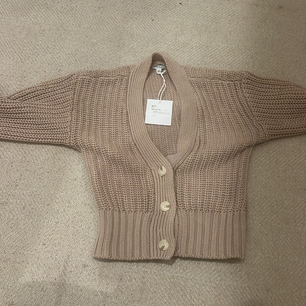 Pistola Tan Chunky Knit Cardigan Sweater